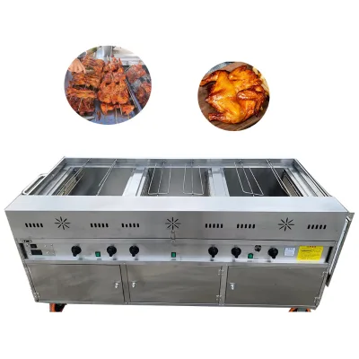 Outdoor Mobile Gas Heating Chicken Rotisserie Oven 18 Pieces Chicken Grill Machine HJ-KJL6
