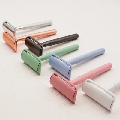 Custom logo Eco-friendly Non-disposable Custom logo Brass razor Shaving for Men Navaja De Afeitar