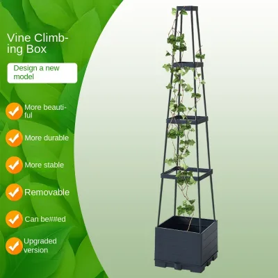 Resin Climbing Trellis Planters Modular Outdoor Balcony Vegetable Pots Breathable Durable for Greenery