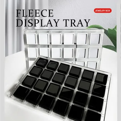 4*4cm Acrylic Diamonds Box with Display Stand Tray Counter Jewelry Exhibition Jewelry Storage Gem Box Loose and Beads