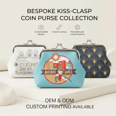 Custom logo Printed Italian Buenos Aires Argentina Tourist Souvenir Minimalist Leather Simple Wallet