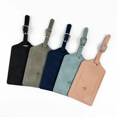 High Quality Custom logo Saffiano Pu Leather Travel Luggage Tag Bag Accessories