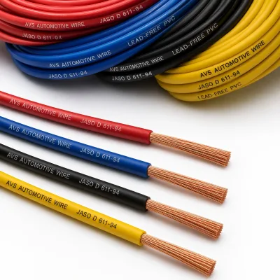 AVS Automotive Wire JASO D611 Compliant 80C Low Tension Thin Wall PVC Insulated Copper Cable
