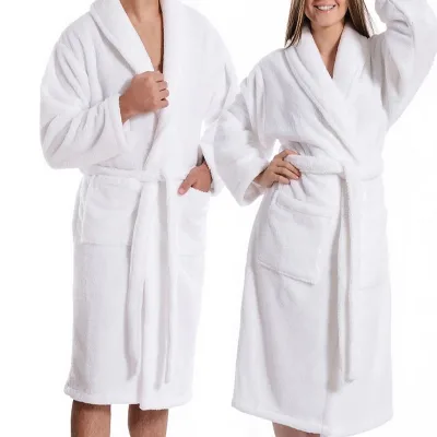 Hotel Women Kimono Bathrobe Spa Sleepwear Velour Cotton Bath Robes