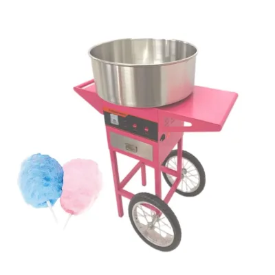 Commercial Candyfloss Cotton Candy Cart Floss Other Snack Food Trailer Machine Maker with Wheel Cart Stand Car Trolley for Sale