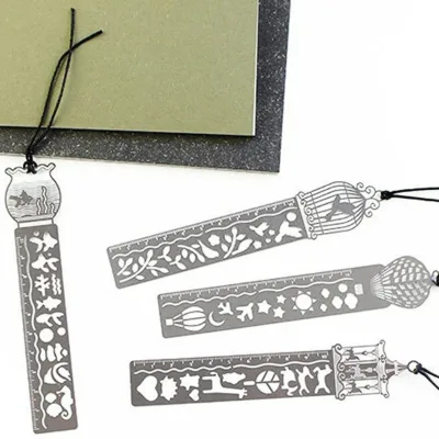 Custom DIY Assorted Designs Drawing Stainless Steel Engraved Ruler Note Stencil Metal Templates Stencils