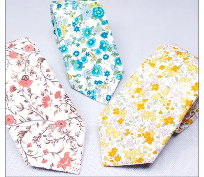 Hot Style New Retro Floral Printing Men's Cotton Tie Business Wholesale Shirt Accessories Cotton Tie