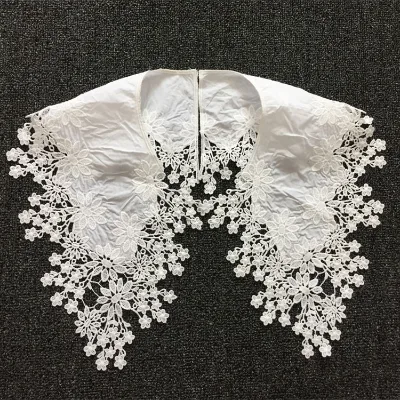 Factory Wholesale Milk Silk Lace Collar Crochet Lace Neck Collar Patterns for Dresses