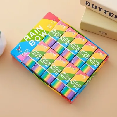 Rainbow Eraser 2B Color Art Pencil Eraser Clean Non-Marking Student Stationery