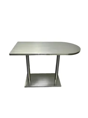 Modern Stainless Steel Half-arc Long Table for Outdoor Commercial Use Perfect for Dessert Shops and Bars Lounges