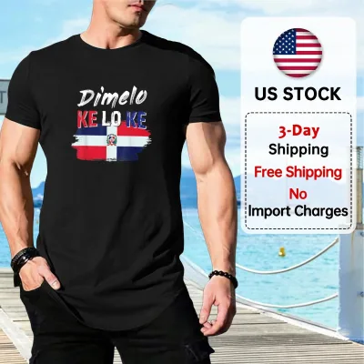 Men's Dominican Republic Flag T-Shirt, Black Graphic Tee, Short Sleeve, Casual Fit, Dominican Pride