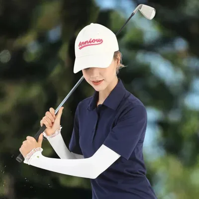 Women's Golf Sun Protection UPF50+ Cooling Breathable Lace Arm Sleeves Bows Pattern Nylon Summer Elegant Style Sports Arm