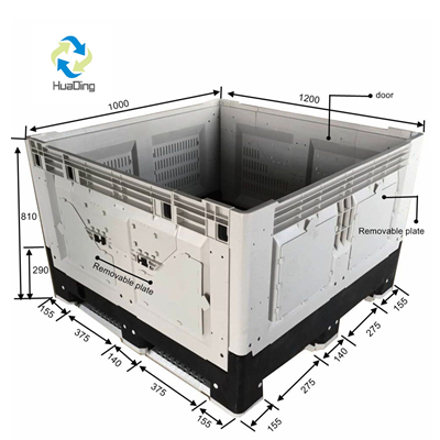 HUADING Heavy Duty Plastic Pallet Container Solid Injection Modling Premium Crate for Storage and Transport