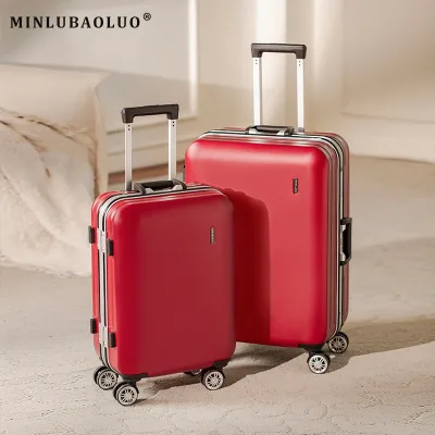 Wholesale Custom Red Festive Wedding 20 Inch Luggage for Business Travel 22 24 Inch High-quality Handcart