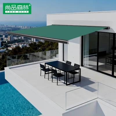 High Quality Motorized Aluminum Alloy Curved Arm Awning Retractable Anti-UV Windproof Weather-resistant Sunshade Customizable