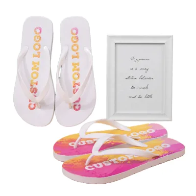 Custom Logo Winter Summer Bridal Wedding Slipper Guests Open Toe PVC Insole Printed Upper Anti-Slippery Breathable Lightweight