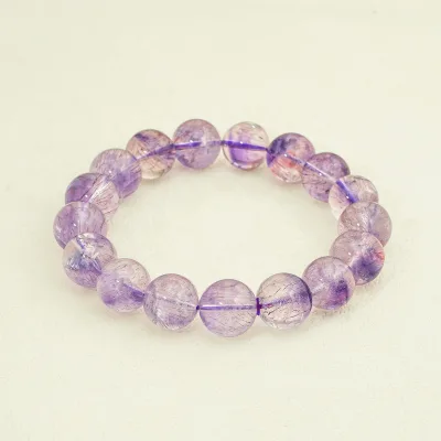 Custom Increase Energy Healing Stone Jewelry Natural Purple Amethyst Hair Crystal Beads Elastic Bracelets Lucky Crafts