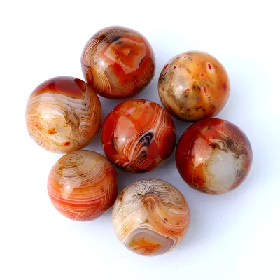 Natural Red Agate Crystal Sphere Ball Quartz Round Sardonyx Ball