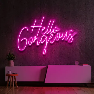 Manufacturer Dropshipping NO MOQ Hello Gorgeous Flex Neon Letter Custom Acrylic Led Neon Sign for Decoration