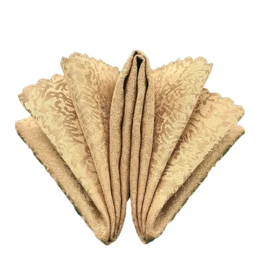 Elegant Square Gold Dinner Table Napkin for Wedding