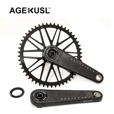 ACEOFFIX Unchaiend Bike Crankset Carbon Fiber Dub Gravel Single Chian Ring 165mm 50T
