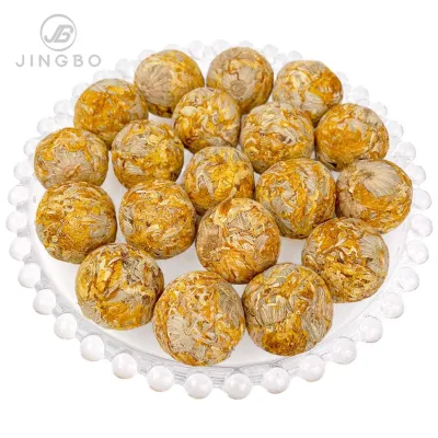 Golden Chrysanthemum Flower Tea Ball Handmade Blooming Herbal Tea