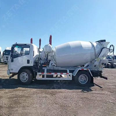 New Isuzu 4x2 Concrete Mixer Truck Euro 6 Standard 4HK1 Diesel Engine Manual Gearbox Left Hand Drive 3-5m³ Volume