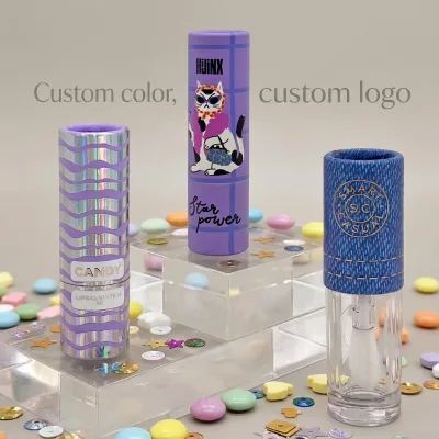 Luxury Circular Lipstick Tube Custom Small Size Luxury Pink Cute Tube Kraft Paper Perfume Paper Cylinder Packaging Box