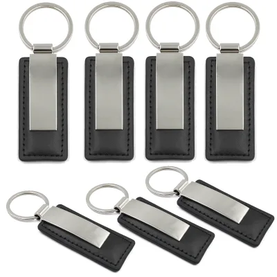 Hot Selling Key Chain Pu Leather Custom Logo Laser Promotional Personalizado Cheap Wholesale Custom Leather Metal Keychain