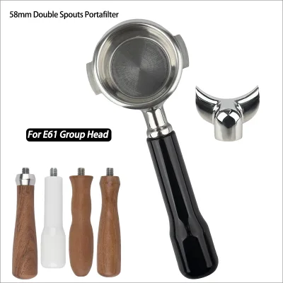 Coffee Machines Replacement Handles E61 Grouphead 304 Stainless Steel 58mm 2 Ears Double Spouts Portafilter Head Big Type