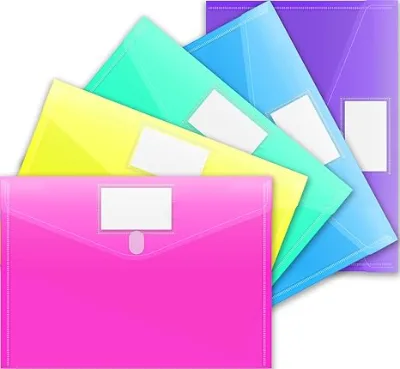 Plastic Envelopes Poly Envelopes, Clear Document Folders Plastic File Folders US Letter A4 Size File Envelopes with Label Pocket