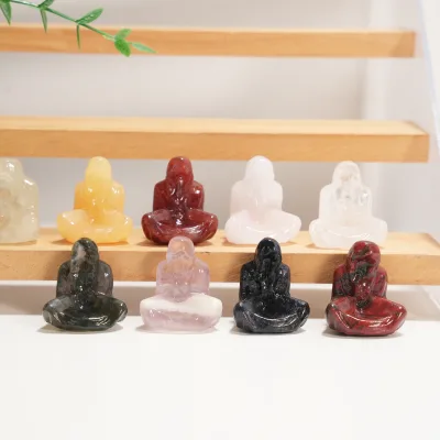 Wholesale Natural Crystals Statue Crafts Mix-material Carving Faceless Death Statue for Halloween Decoration and Gift