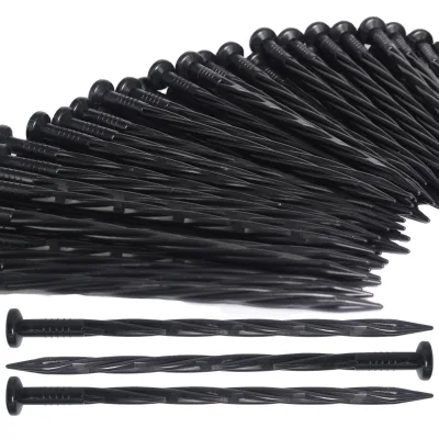 Bulk 50PCS 8 Inch Garden Spikes Common Nail Cheap Paver Edging Fabric Fixture Anti-Grass Accessories No-Dig Spiral Stakes Weed