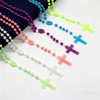 Purple Plastic Rosary Elegant Christian Faith Inspired Design Catholic Meditation Church Prayer