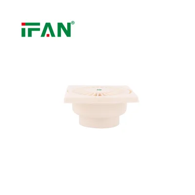 IFAN High Quality Anti Odor Square PP Floor Drain 10x10cm 2 Inch Outlet Removable Filter UPVC Connection Bathroom Drain