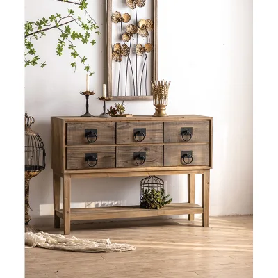 Farmhouse Rustic High Quality Solid Wood Bedroom Storage Dressers Organizer Drawer Chest Cabinet for Home Decor
