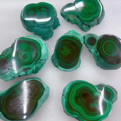 Wholesale Natural Crystal Malachite Specimen Raw Stone Polished Surface for Feng Shui & Collectible