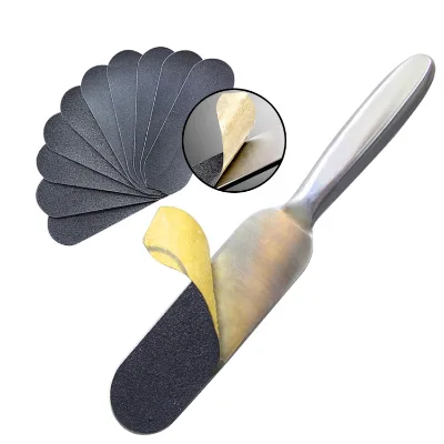 High Quality Replaceable Sandpaper Sanding Pads Foot File Refill Removable Pads Laser Carving Logo Foot File for Wholesale