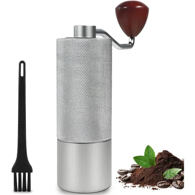Stainless Steel Burr Classic Large Capacity Homeuse Espresso Mini Hand Mill Portable Manual Coffee Grinder with Wood Handle