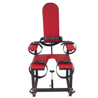 Adult Leather SM Bondage Chair with Leg Hand Cuffs for BDSM Couple Sex Furniture SM Sex Restraint Chair