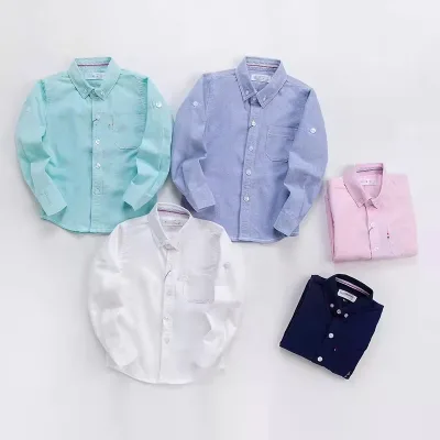 New Stylish 2-10 Years Kid Boy Clothing Comfortable Fabric Shirts Kids Long Sleeve 100% Cotton Boy Shirts Spring