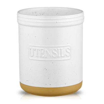 2022 Nordic White Utensil Holder-Ceramic Smooth Texture Pot Spoon Plate Container-Standing Type Large Capacity High Grade