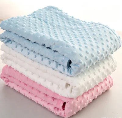 Double Layer Minky Dot Baby Blanket Sherpa Lined Kids Nap Throw Car Cover Bubble Flannel Toddler Blankets Support Mixed Batch