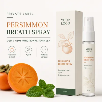 Private Label Fresh Breath Spray with Persimmon Extract Xylitol Alcohol Free Oral Spray OEM Custom Flavor