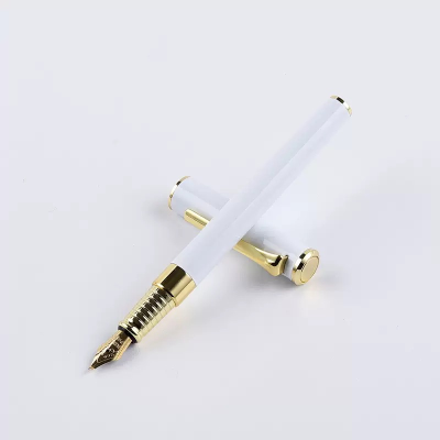 White Metal Fountain Pen with Custom Logo