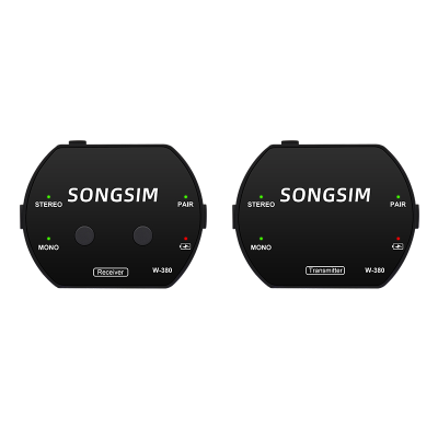 Rechargeable 2.4G Wireless Transmitter Receiver Monitor System with Stereo/Mono Switch Volume Control Mute