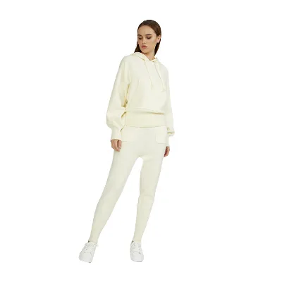 KD Knit Manufacturer Custom OEM ODM Wholesale Women's Spring Two-piece Set High Waist Breathable Slim Knit Casual Pants