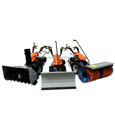 Driving Outdoor Push-Type 15HP Engine Snow Blower with Bearing & Gear and Snow Sweeping Brush for Road Property Snow Removal