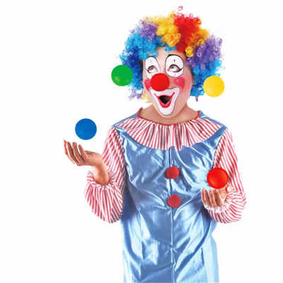 Professional Kids Clown Costumes Fancy Clown Costume with Balls for Halloween or Party Cosplay Game