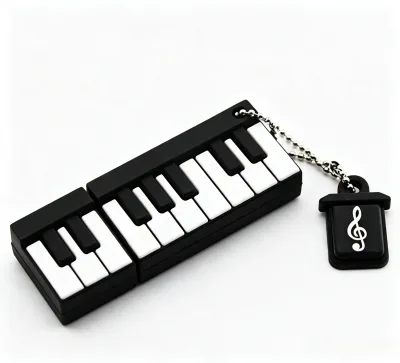 Multiple Capacity PVC Piano Keyboard USB Flash Drive Musical Instrument Pendrive Custom Logo Music Themed Corporate Gift Memory